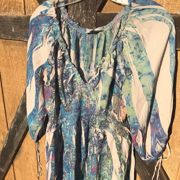 Fashion Bug Tops - Peacock inspired peasant top Fashion Bug Tops - Peacock inspired peasant top